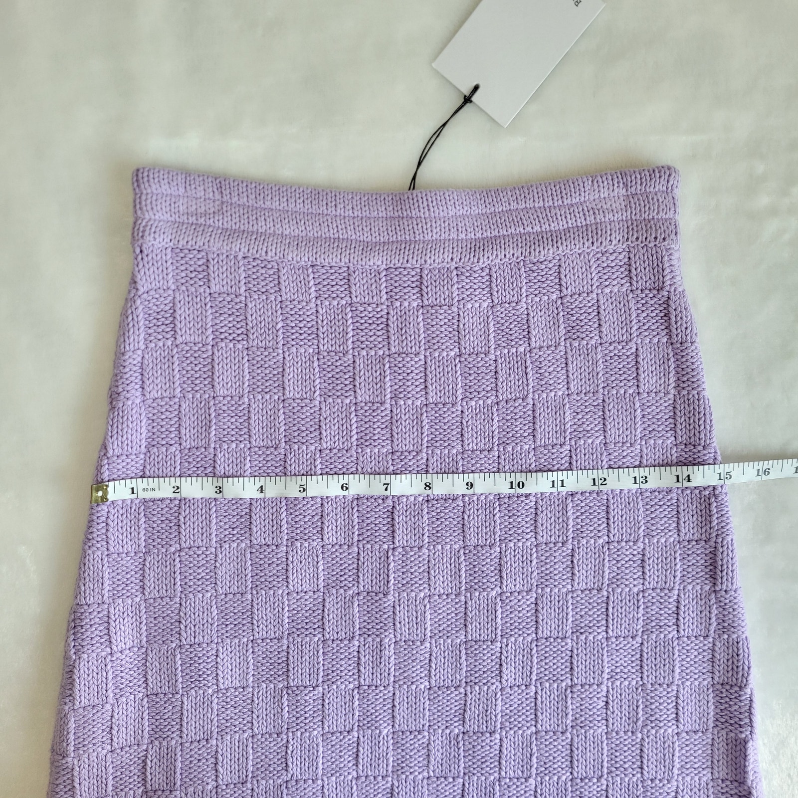 Rue Stiic Kenzie Cotton Check Knit Midi Skirt - Lavender Purple Xs — image 5 of 8
